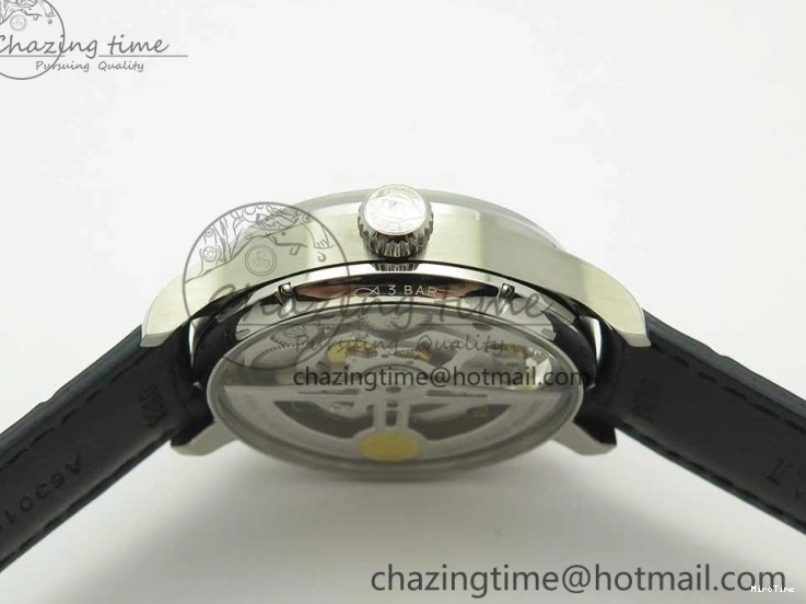 MIROTIME 0207 Portuguese Tourbillon IW5046 SS ZF Best Edition White Dial Blue Markers on Blue Leather Strap Fashionable 7149